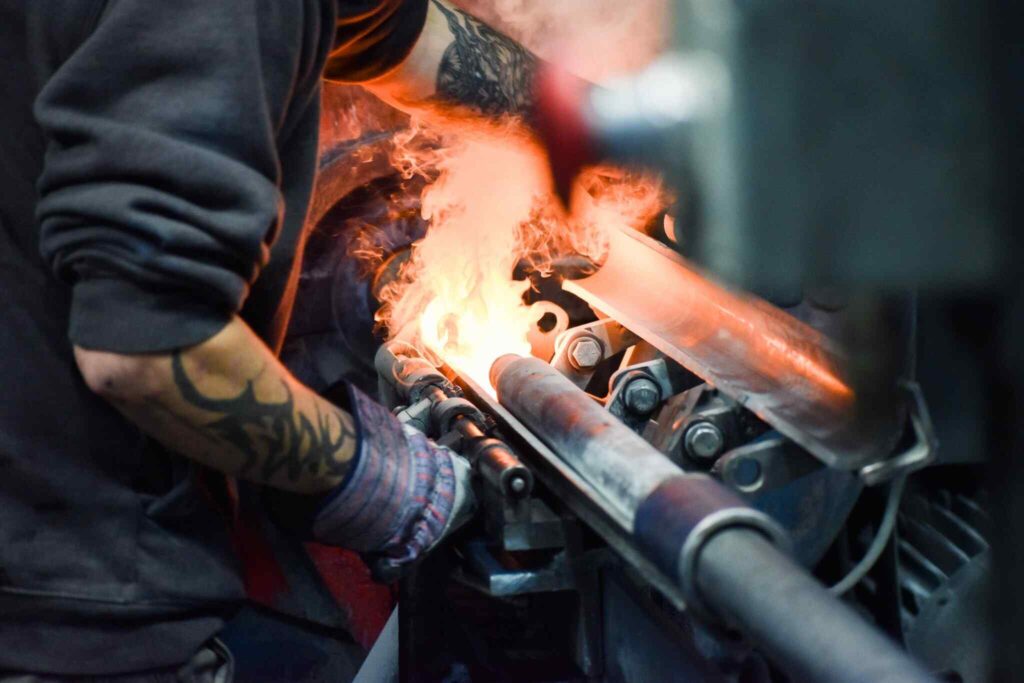 Person working on machinery
